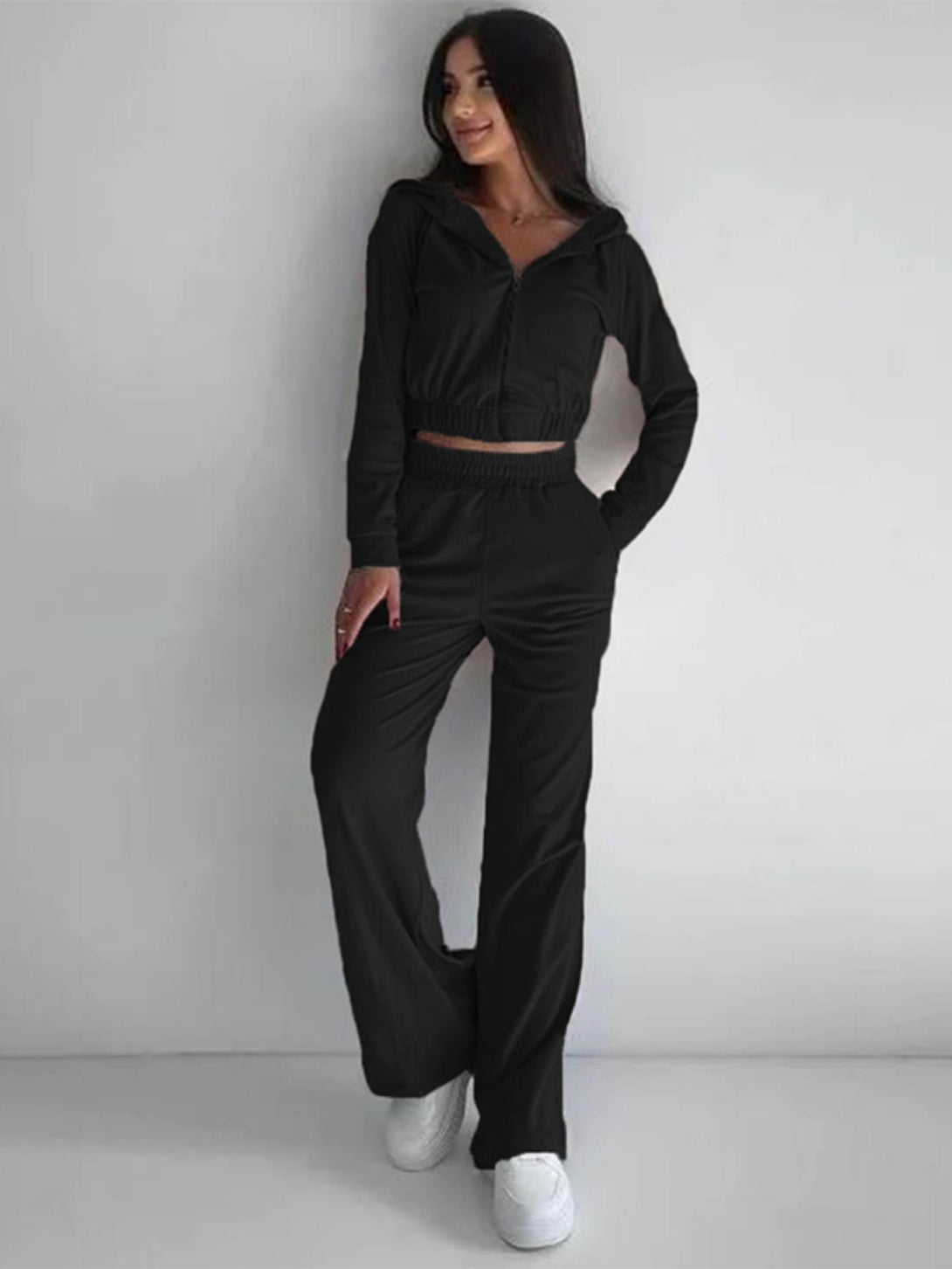 Solid Color Long Sleeve Set