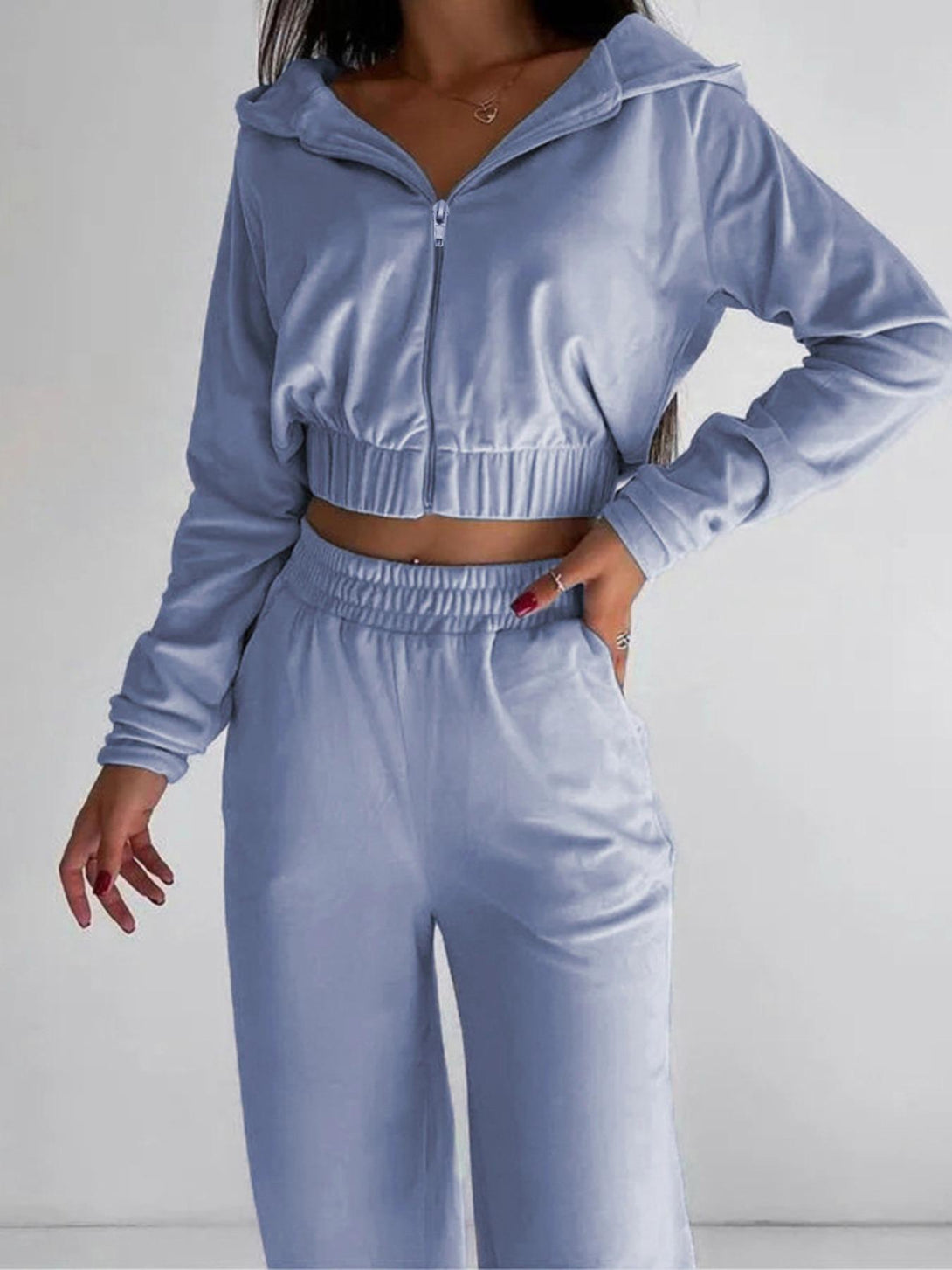 Solid Color Long Sleeve Set