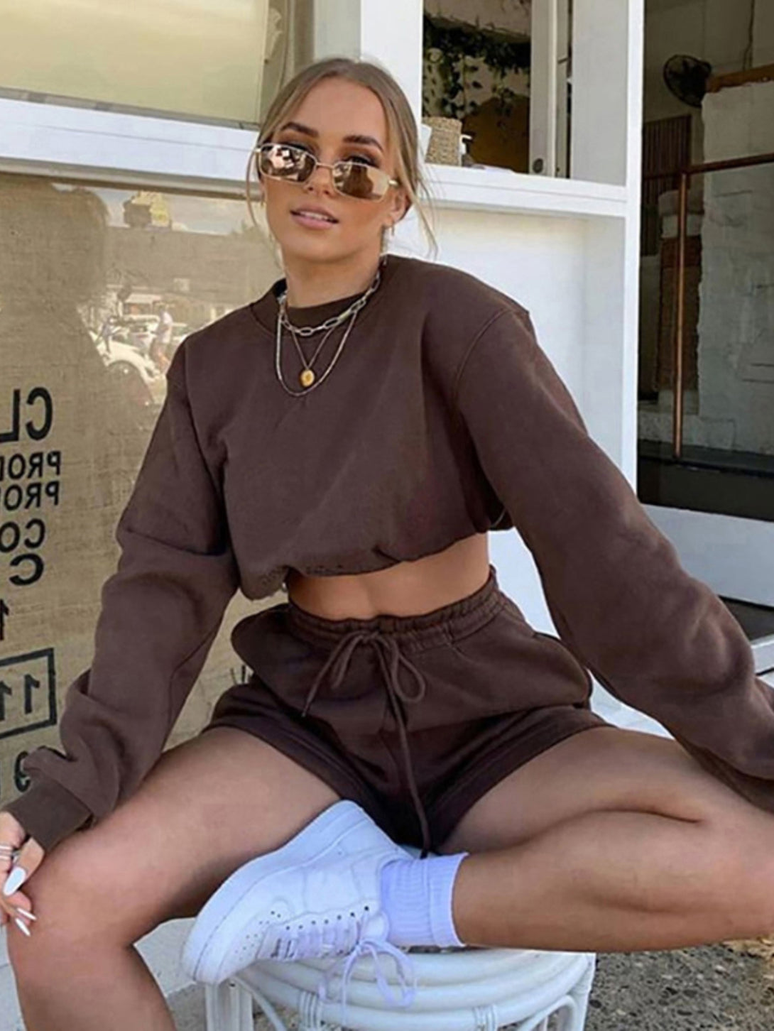 Solid Color Casual Set