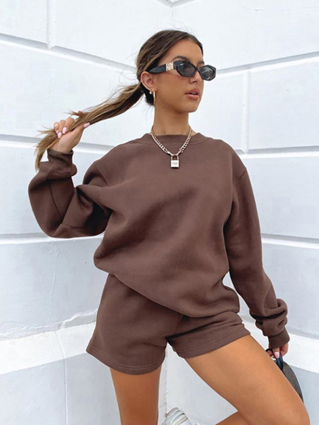 Solid Color Casual Set