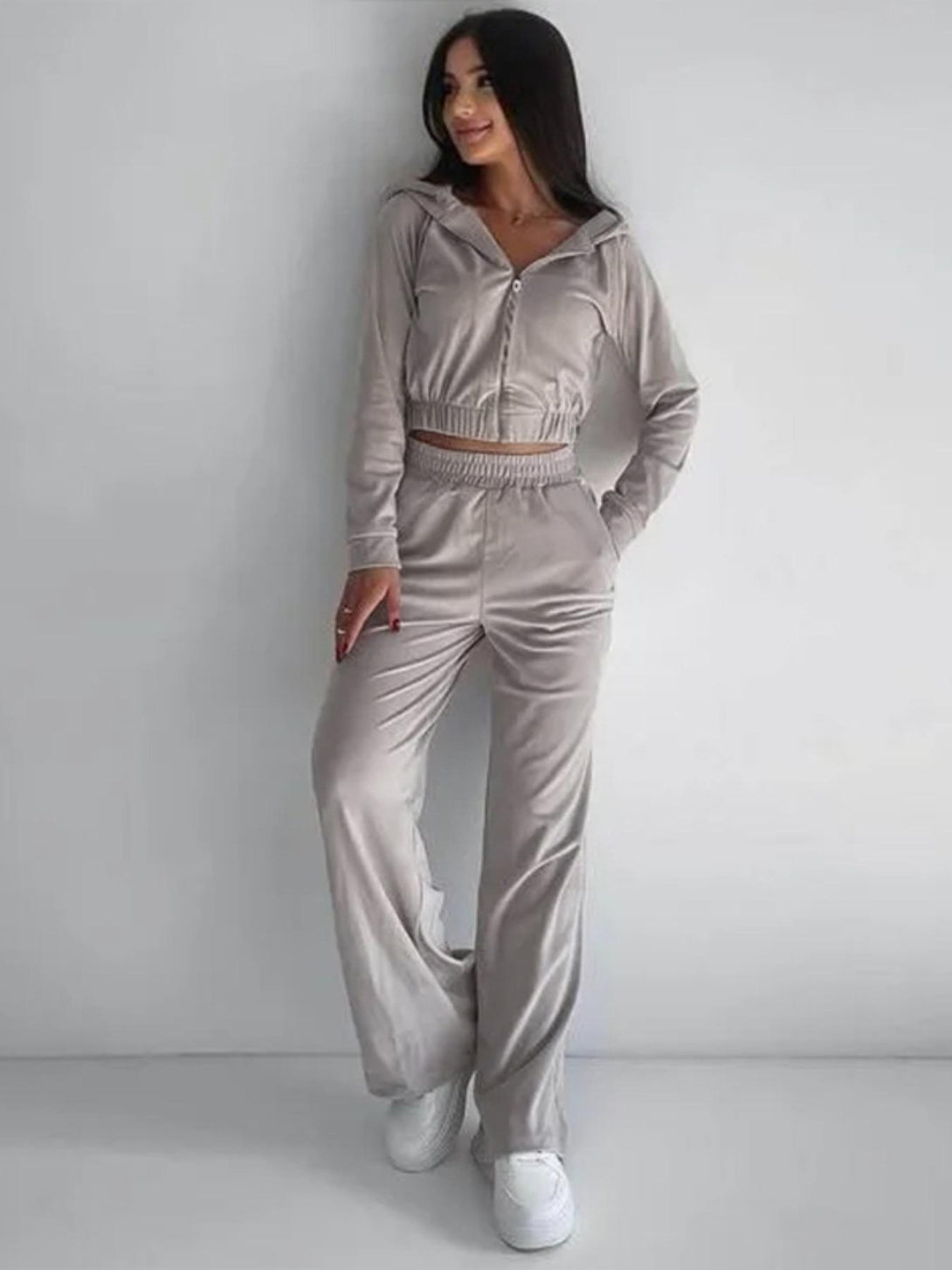 Solid Color Long Sleeve Set