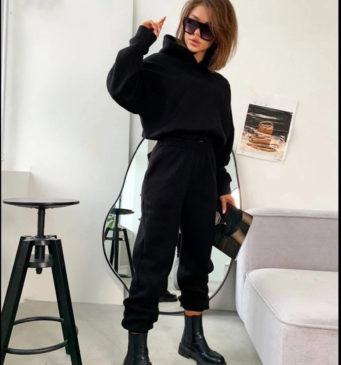 Outfit Two Piece Lounge Sets Black