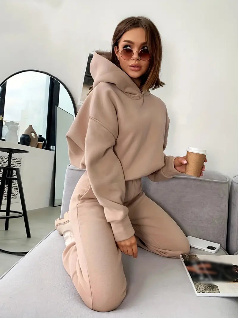 Outfit Two Piece Lounge Sets Apricot