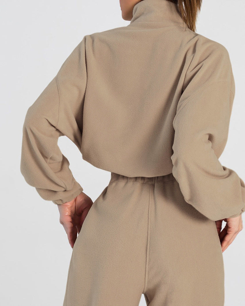 Long Sleeve Elasticized Waistband Sweatsuit Outfits