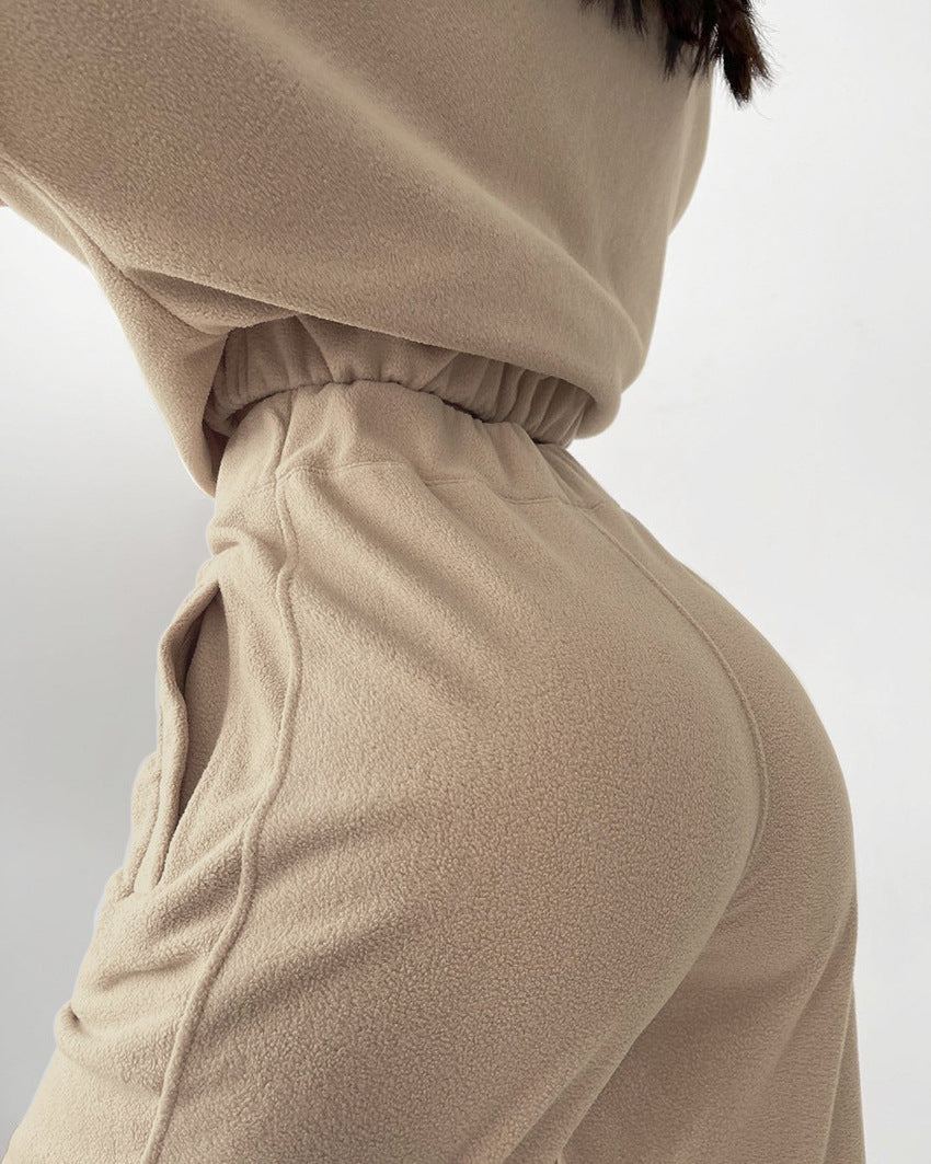 Long Sleeve Elasticized Waistband Sweatsuit Outfits